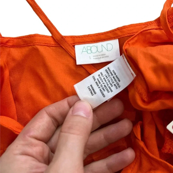 Abound Rayon Orange Fluro Ruffle Tank Top S XL - Picture 2 of 4